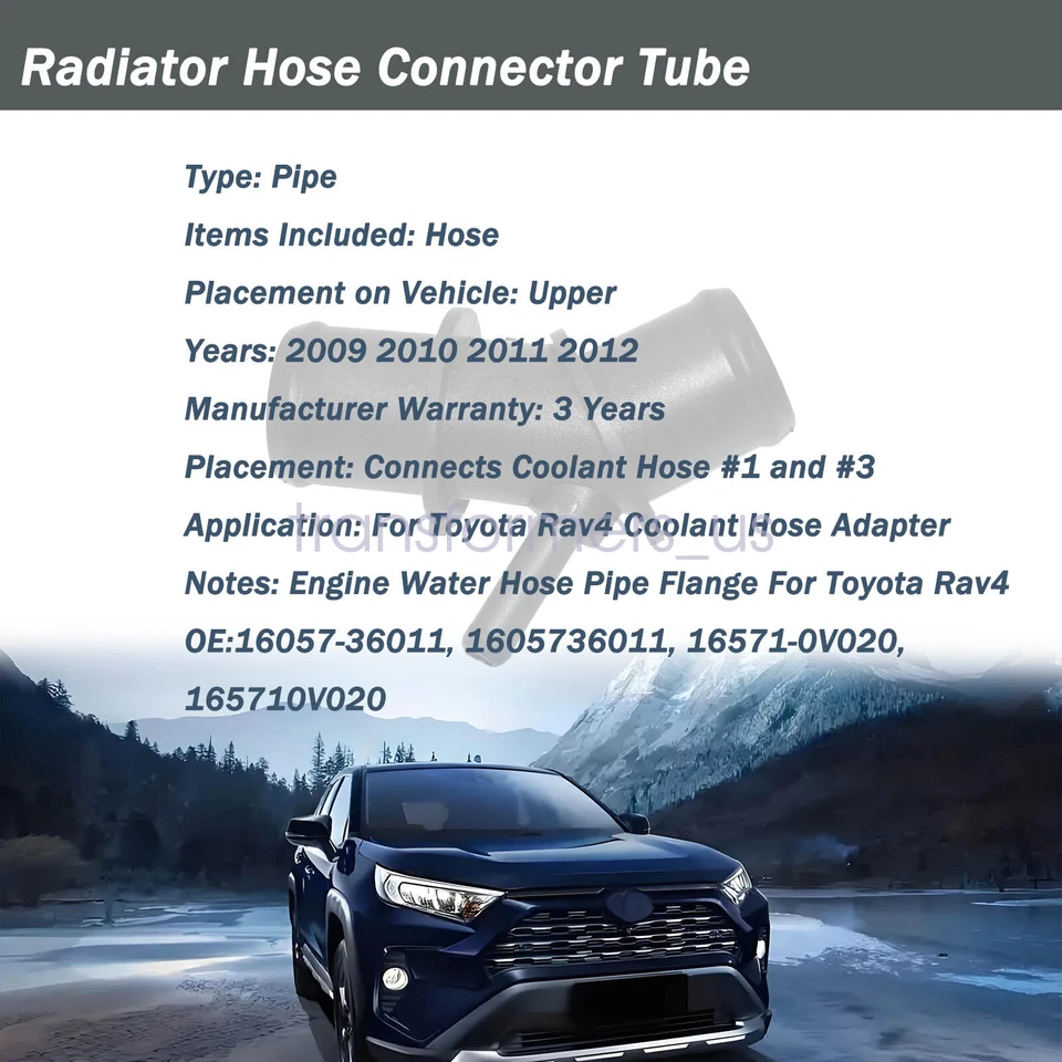 Adaptador de tubo conector manguera superior radiador TOYOTA RAV4 2009-2012 16057-36011 Foto 3 de 4