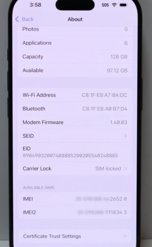 Apple iPhone 16 Pro 128GB (Verizon) 6.3" MYM93LL/A Black Titanium READ - Afbeelding 10 van 14