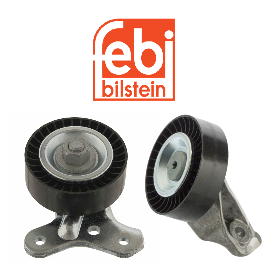 Set of 2 Upper/Lower Drive Belt Idler Pulleys FEBI for VW Golf Jetta