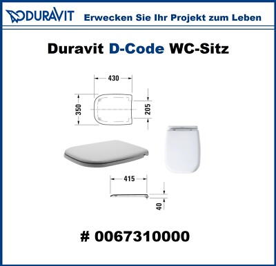 Duravit D-Code WC-Sitz Toilettensitz Deckel weiß Edelstahlscharniere 0067310000