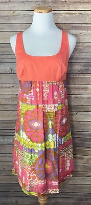 Trina Turk Summer Empire Coral Peach Geometric Summer Beach