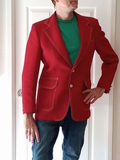 VTG 70s Men's Stanley Blacker Sport Coat Blazer Red, Captain Kangaroo style