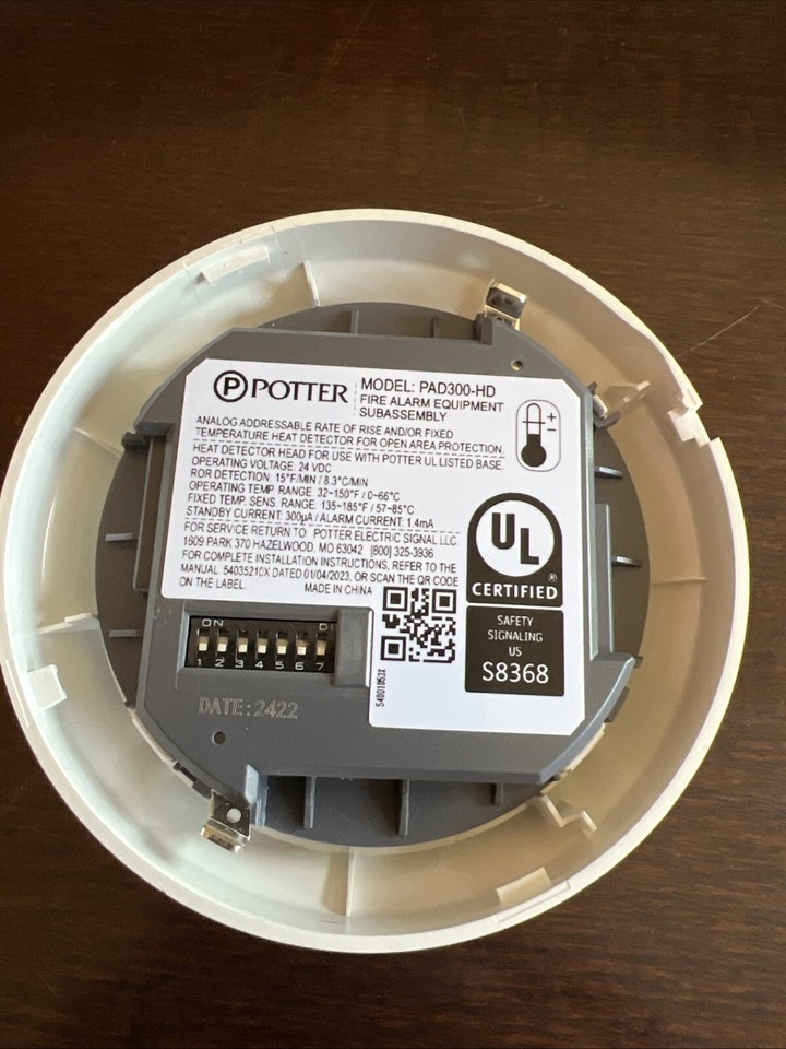 Détecteur De Fumée Et Incendie Potter PAD300-HD - Neuf Scellé, Livraison Rapide Jour Même