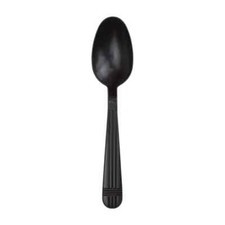 Karat PP Plastic Premium Extra Heavy Weight Tea Spoons - Black - 1,000 ct,U2063B