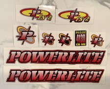 Old school BMX POWERLITE P FS 2 Frame Only STICKERS SET NOS DECALS Color