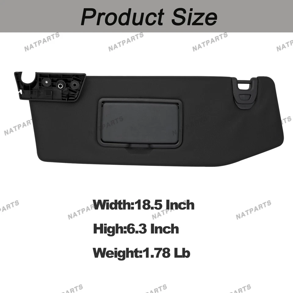 Left Sun Visor W/O Light for18-23 JeepWrangler 20-23 JeepGladiator 6CD22TX7AN - Image 4 of 4