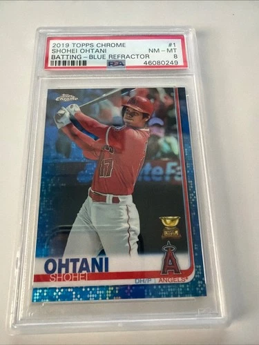 2019 Topps Chrome Shohei Ohtani Batting Blue Refractor Psa 8 /150 Card #1 🔥🔥🔥