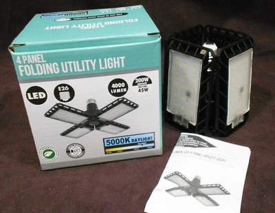 ❤️ 4-PANEL DAYLIGHT LED LIGHT BULB 200w Equivalent E26 Base Garage Shed Closet