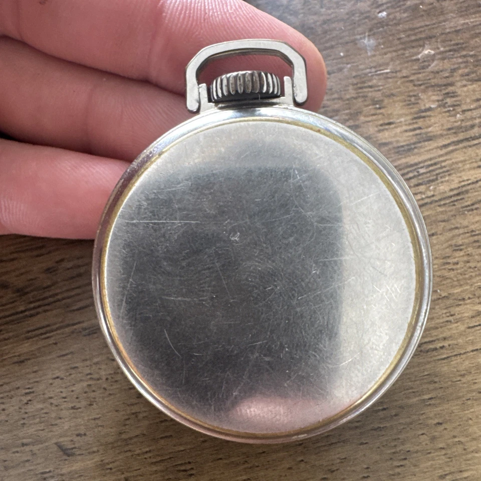 Vintage 1940's WESTCLOX Pocket Ben Black Dial Off White Hands Pocket Watch - Image 2 of 2