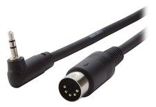 BOSS 5ft MIDI to 3.5mm TRS Cable - Angled  Straight Plugs