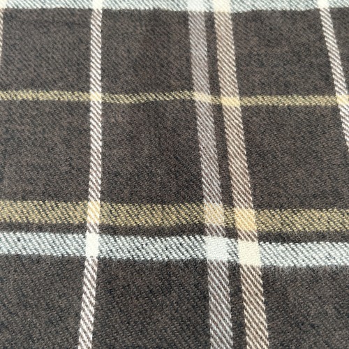 100% Cashmere Scarf Made in Scotland Plaid Brown Fall Colors 68x12.5" Soft Cozy - Picture 2 of 4