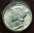 1931 Mercury Head Silver Dime Coin BU Excellent Condition, Free Shipping