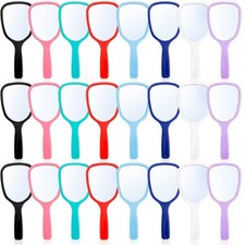 24 PCS Hand Mirror Small Handheld Handle Compact Makeup Travel Camping Daily