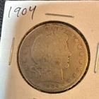 1904 Barber Half Dollar Silver Circulated Business Strike Uncertified