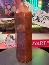 Strawberry Quartz Tower 4-inch crystal obelisk 7.8 oz