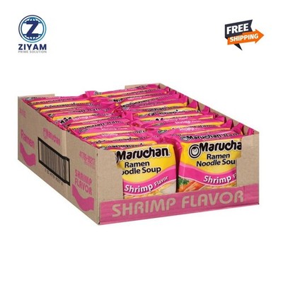 Maruchan Ramen Noodle Soup Shrimp Flavor 24 Pack 3oz Instant Meal Cups