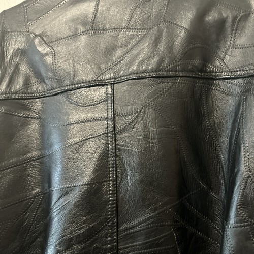 VTG Mens XL Napoline Leather Bomber Jacket Coat Patchwork Leather - Picture 7 of 8