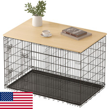 Piskyet Wooden Dog Crate Topper Countertop 30" 36" 42" 48" Dog Cage Cover