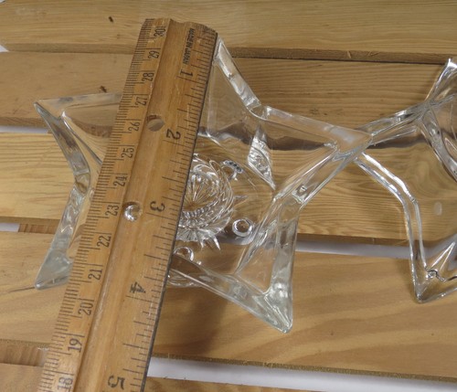 Hazel-Atlas 5 Point Star Clear Candlestick Holders MCM - Picture 4 of 6