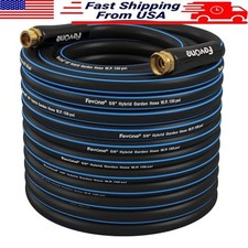 Garden Hose 100 Ft X 5/8" Heavy Duty Water Hose Solid Brass Fittings No Leak Hot
