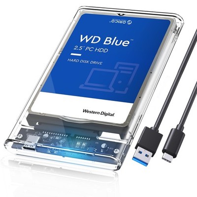 ORICO 2.5 inch Hard Drive Enclosure SATA to USB C 3.1 2.5inch, Transparent