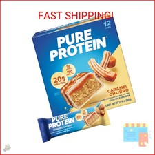 Pure Protein Caramel Churro Protein Bars, 20g Protein, Gluten Free, 12 Ct