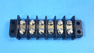 2pcs- Terminal Block, 6-141, CINCH, Barrier Strip, 6 Positions, 2 Rows, 14AWG