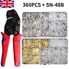 360pcs 2.8/4.8/6.3mm Insulated Electrical Wire Terminasl Spade Crimp Connectors