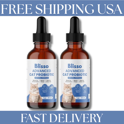 Blisso Cat Probiotic Drops   Support for Cats Digestive (2 Superior Packs)