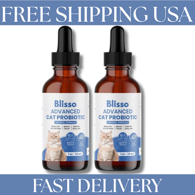 #ad Blisso Advanced Cat Probiotic Drops – Digestive Support for Cats 2 Packs $47.99