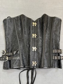 Women&rsquo;s M Black Lace Corset Cosplay Goth Rennfair Steampunk