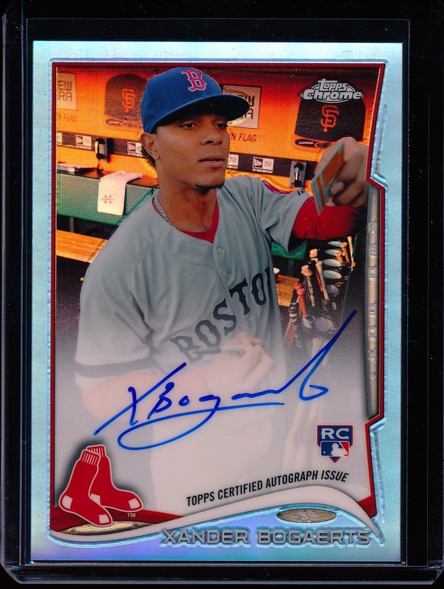 XANDER BOGAERTS 2014 TOPPS CHROME BLUE REFRACTOR AUTOGRAPH AUTO RC #'D 101/199