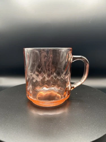 Arcoroc Rosaline Pink Swirl Glass Mug
