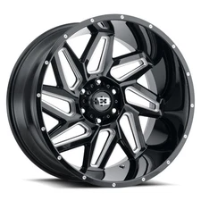 One 20x10 Vision 361 Spyder 8x180 -25 Black Milled Wheel Rim 124.2