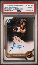 2022 Bowman Chrome Prospect Auto - Jackson Merrill #CPA-JME PSA 10 GEM Padres RC
