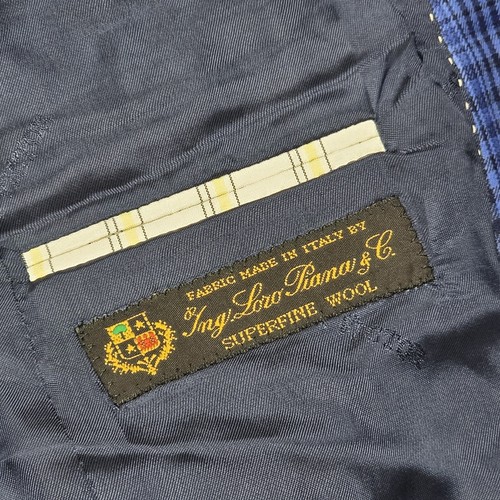 Jack Victor Loro Piana Superfine Wool 40L Blazer Sports Coat Vibrant Blue Check - Picture 14 of 22