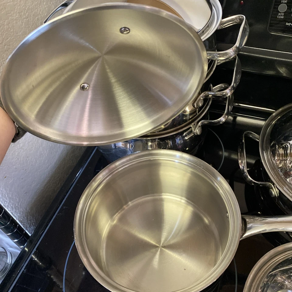 Ollas y Sartenes Belgique 10 Piezas Buen Estado Fondo Cobre Pesado Foto 2 de 4