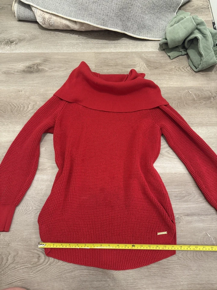 Suéter Michael Kors Cuello Capucha Mujer Rojo Mezcla Algodón Talla Mediana Foto 2 de 4
