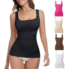 Women Tummy Control Shapewear Body Shaper Tank Tops Camisole Square Collar Vest