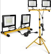 New 21000LM LED Work Light with Stand   Dual Head Tripod, Waterproof 6500K