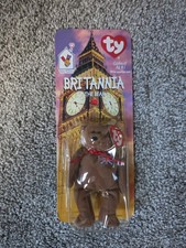 Britannia The Bear-1997 McDonalds Ty Beanie Baby with Rare Errors 1993, OakBrook