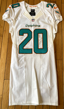 #20 MIAMI DOLPHINS RESHAD JONES TEAM ISSUED WHITE NIKE JERSEY SZ-40 YR-2016