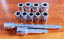 Snap On Tools Usa 14 Drive 12 Pt Shallow Sae Sockets Ext 11 Pc 316 Thru 916