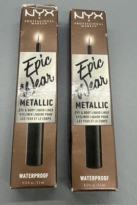 2 Pack NYX Epic Wear Metallic Liquid Liner EWMLL04 Brown Metal