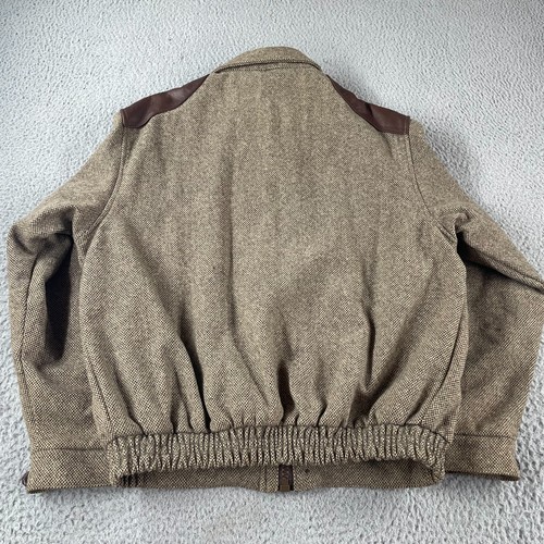 Vintage Browning Wool & Leather Bomber Jacket Coat Canada Mens Large Full Zip - Picture 11 of 14