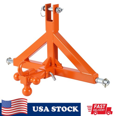 #ad 3 Point Hitch Receiver 2quot; Trailer Hitch3 Ball and Towing Hook for Category 1 $82.59