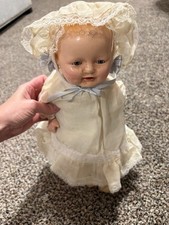 Antique 23  EIH Horsman Baby Dimples Composition Doll 1920  s Original Dress Hat