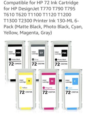 Ink for HP DesignJet T770 T790 T795 T610 T620 T1100 T1120 T1200 T1300 T2300