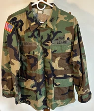 TRU-SPEC US Army Woodland Camo BDU Jacket Medium Regular Wright Patch Airborne