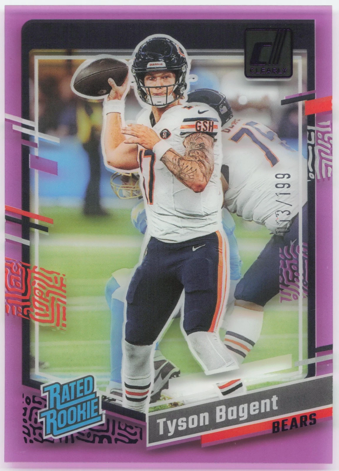 2023 Clearly Donruss #100 Tyson Bagent Purple #/199